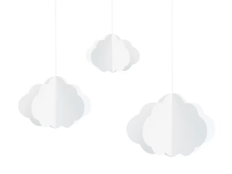 Partydeco Anhänger Papierdekoration Wolke Weiss