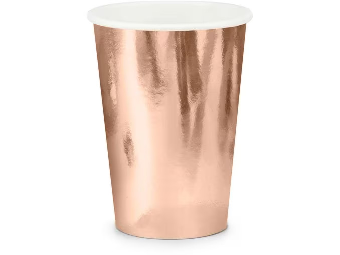 Partydeco Einwegbecher Uni 220 ml, 6 Stück, Rosegold