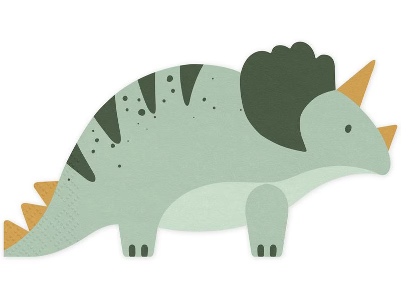 Partydeco Papierservietten Triceratops 18 x 10 cm, 12 Stück