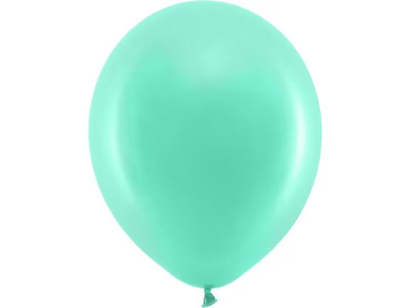 Partydeco Luftballon Uni Rainbow Pastel 10 Stück, Mint, Ø 30 cm