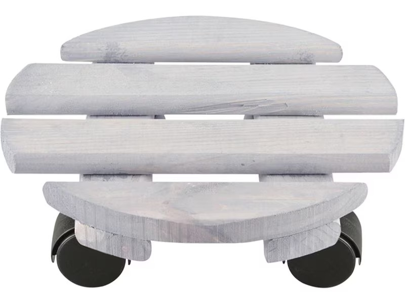 Esschert Design Rolleruntersetzer Rund S Grau/Schwarz