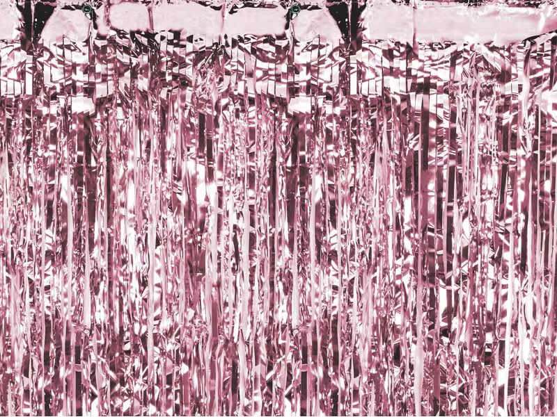 Partydeco Partyaccessoire Vorhang 90 x 250 cm, Roségold