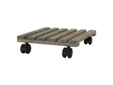 Esschert Design Rolleruntersetzer Quadratisch L Grau/Schwarz