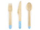 Partydeco Einweg-Besteckset Holz 1 Stück Blau