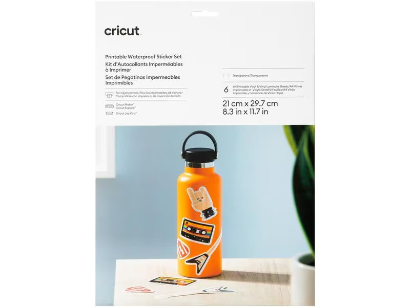 Cricut Stickerpapier Joy Xtra A4, 6 Bogen, Transparent