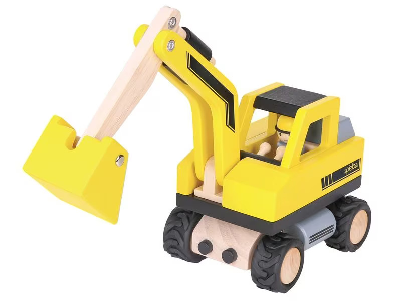 Spielba Holzspielwaren Bagger mit Figur