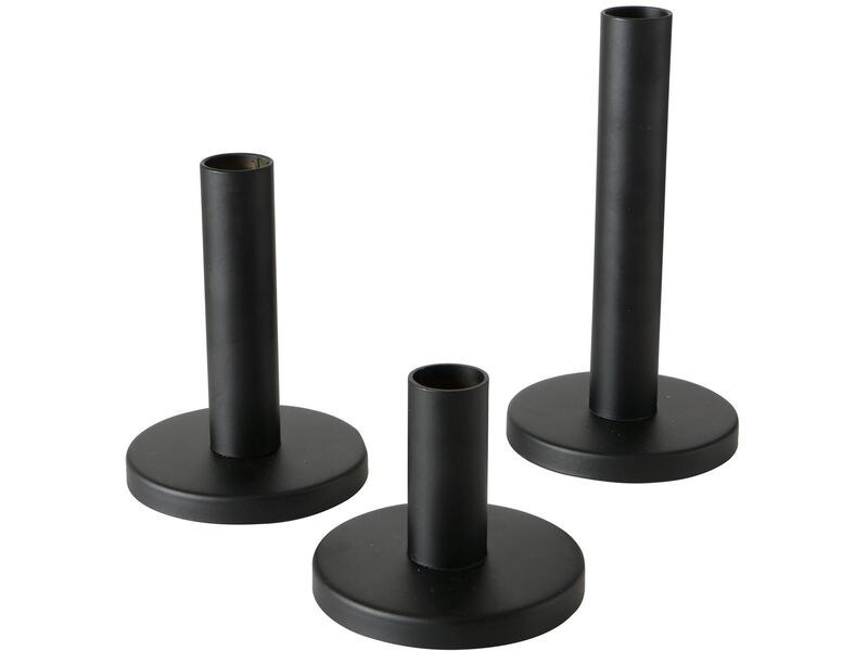 Boltze Kerzenhalter Malko 3-teilig, Schwarz