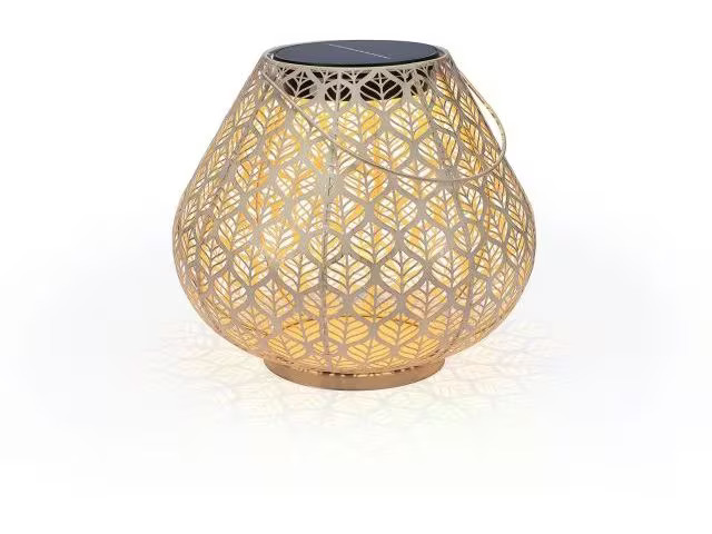 STT Laterne Solar Antic Grafic, 24 cm, Hellbeige