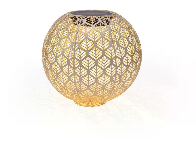 STT Windlicht Solar Antic Ball Grafic Ø 30 cm, Hellbeige