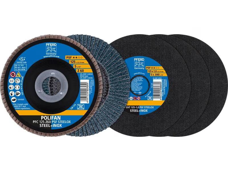 Pferd Trenn-/Fächerscheiben EHT 125, 22.23 mm, Set