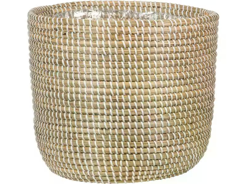 scheurich Pflanzengefäss mit Folie 22 x 19.5 cm,  Nature/Weiss