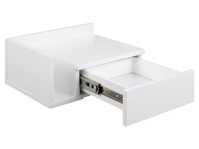 AC Design Nachttisch Ashlan 40 cm x 16.5 cm, Weiss glanz