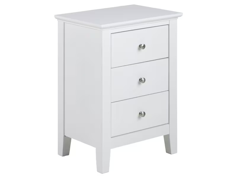 AC Design Nachttisch Linnea 45 cm x 62.8 cm, Weiss glanz