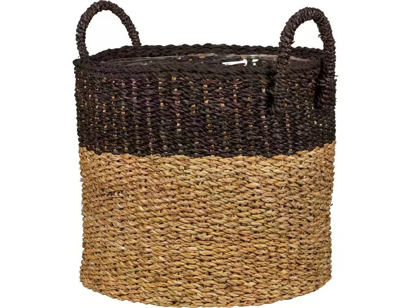 scheurich Pflanzengefäss mit Griffen 38 x 33 cm,  Nature/Schwarz