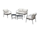 COCON Loungeset Origlio, Beige/Schwarz, 4 Sitzplätze
