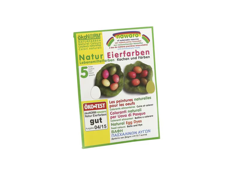 Basteln Eierfarben Natur 20 Stück, Blau/Grün/Orange/Pink/Rot