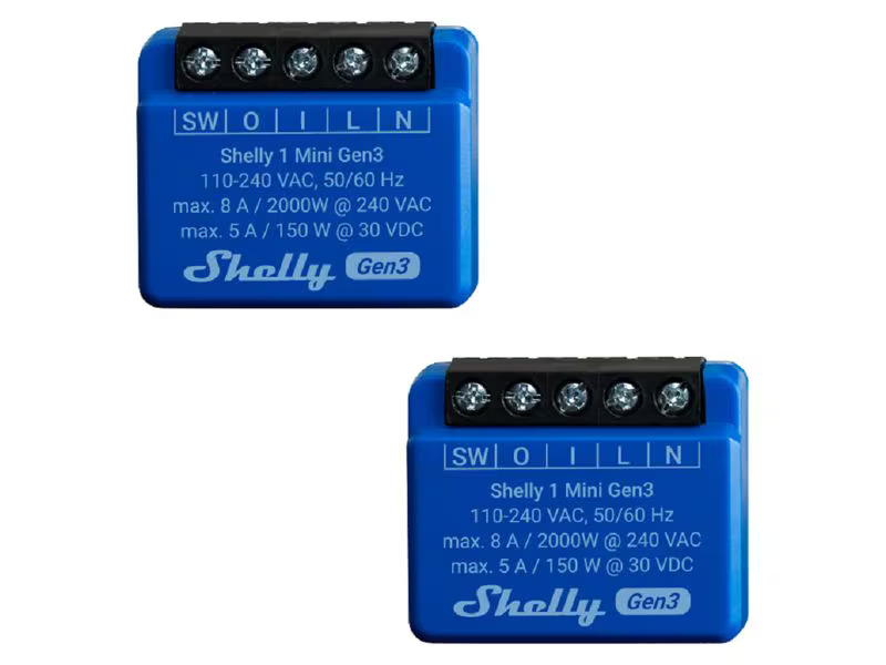 Shelly WLAN-Schalter Mini Gen3, 2 Stück