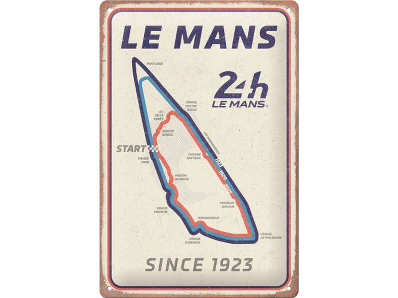 Nostalgic Art Schild 24 h Le Mans – Circuit 20 x 30 cm, Metall