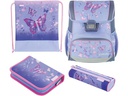 Herlitz Schulthek Loop Plus Blue Butterfly 4-teiliges Set