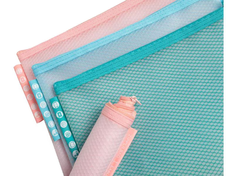 Exacompta EVA Chromaline Mesh Bag A5, Pastell, Farben assortiert