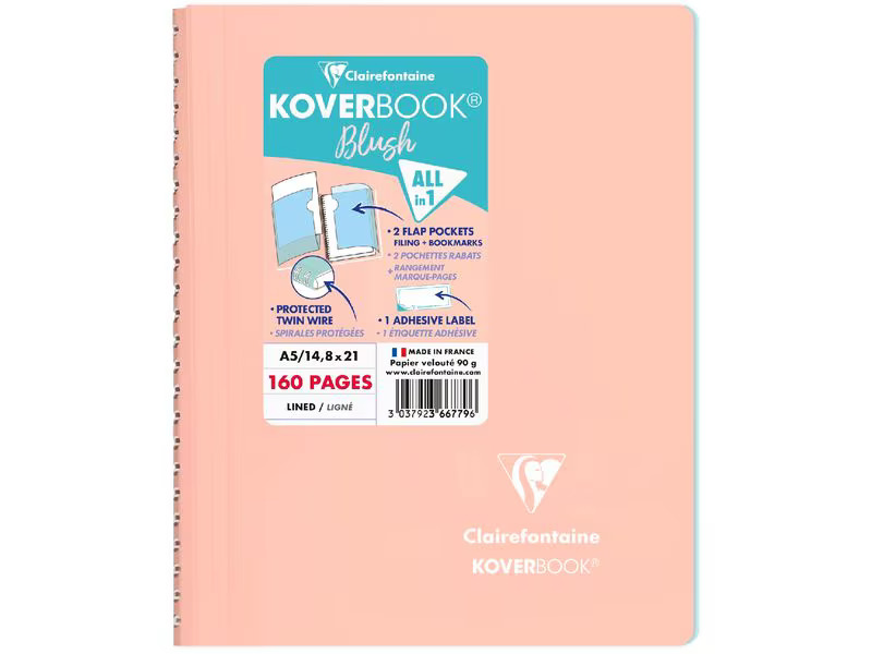 Clairefontaine Notizbuch Blush A5, liniert, Koralle