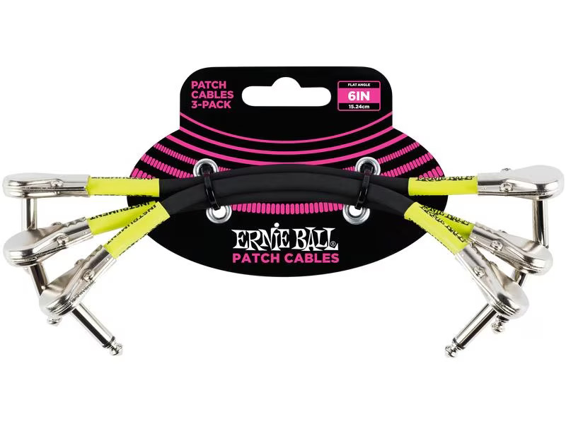 Ernie Ball Patch-Kabel 6059 3er Pack – 0.15 m, Schwarz