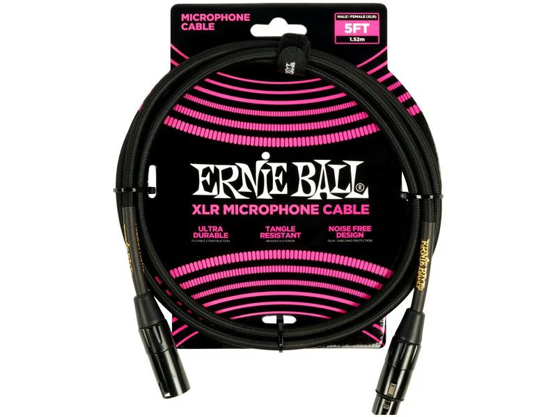 Ernie Ball XLR-Kabel XLRm-XLRm 1.52 m, Schwarz