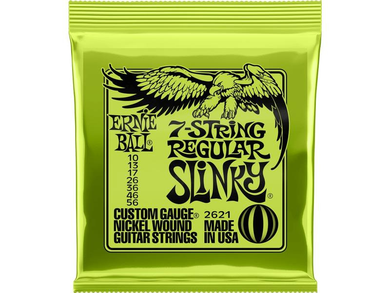 Ernie Ball Gitarrensaiten 2621 7-String Regular Slinky – 10-56