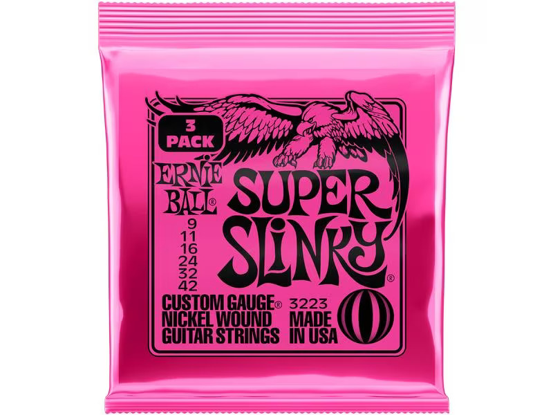 Ernie Ball Gitarrensaiten 3223 Slinky Nickel 3er Pack – Super 9 - 42