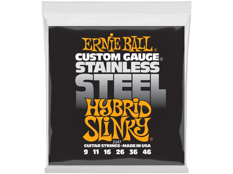 Ernie Ball Gitarrensaiten 2247 Slinky Stainless Steel – Hybrid 09-46