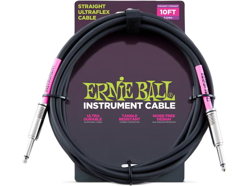 Ernie Ball Instrumentenkabel 6048 – 3.05 m, Schwarz