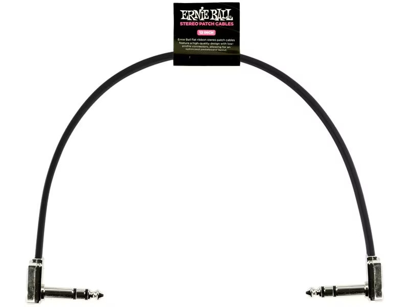 Ernie Ball Patch-Kabel 6409 Flat Ribbon – 0.3 m, Schwarz