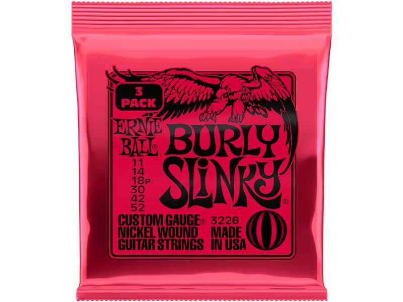 Ernie Ball Gitarrensaiten 3226 Burly Slinky – 11-52, 3er Pack