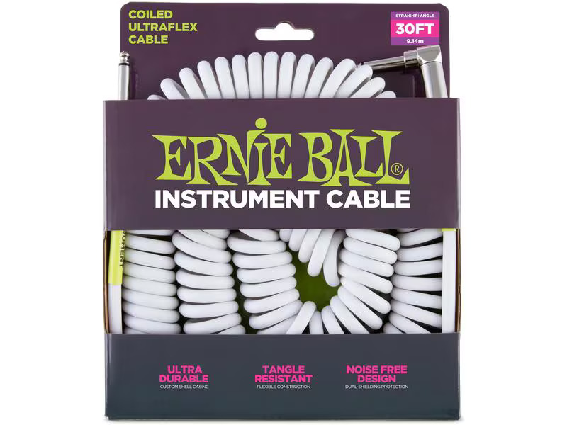 Ernie Ball Instrumentenkabel 6045 – 9.14 m, Weiss