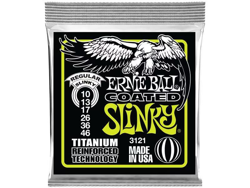 Ernie Ball Gitarrensaiten 3121 Slinky Coated Titanium – Regular 10-46