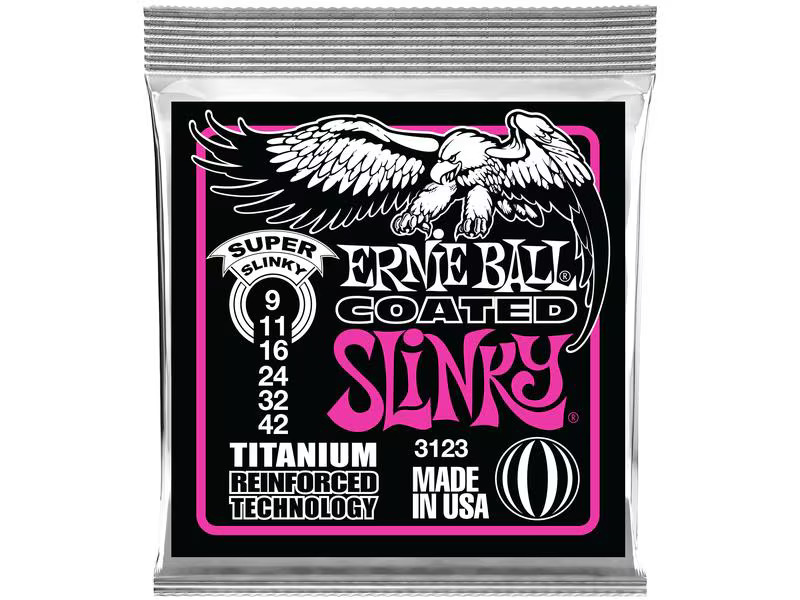 Ernie Ball Gitarrensaiten 3123 Slinky Coated Titanium – Super 09-42