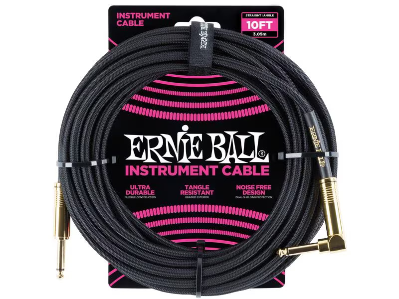 Ernie Ball Instrumentenkabel 6081 – 3.05 m, Schwarz