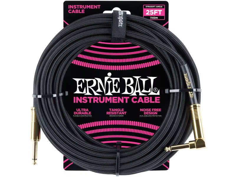 Ernie Ball Instrumentenkabel 6058 – 7.62 m, Schwarz