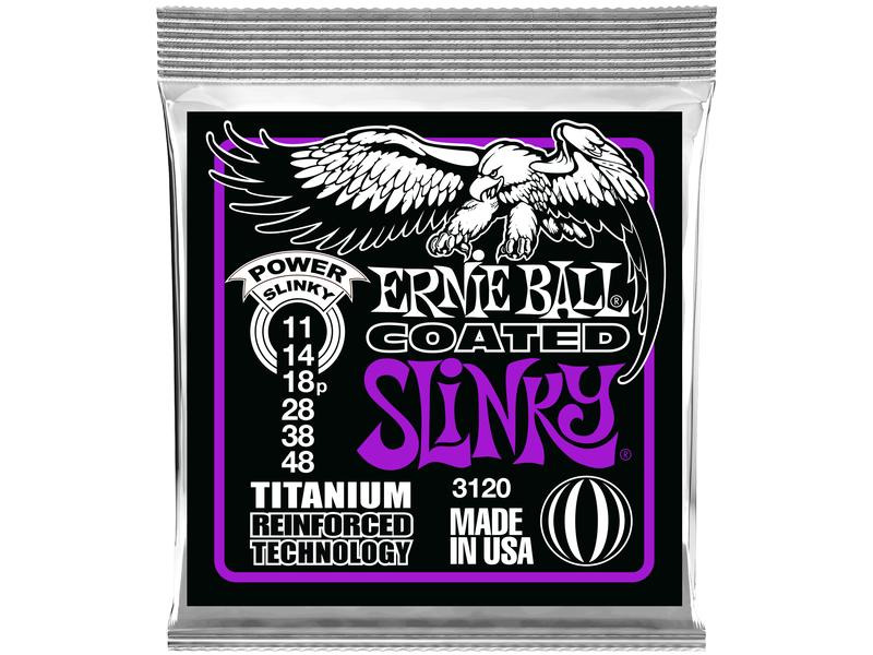 Ernie Ball Gitarrensaiten 3120 Slinky Coated Titanium – Power 11-48