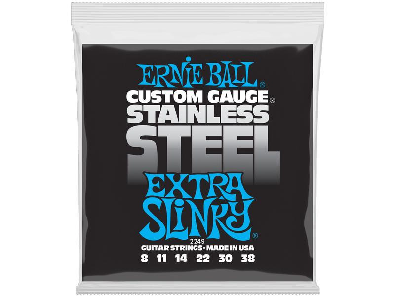 Ernie Ball Gitarrensaiten 2249 Slinky Stainless Steel – Extra 8-38