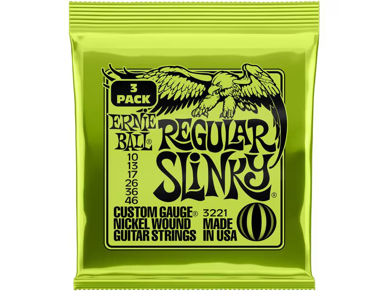 Ernie Ball Gitarrensaiten 3221 Slinky Nickel 3er Pack – Regular 10 - 46