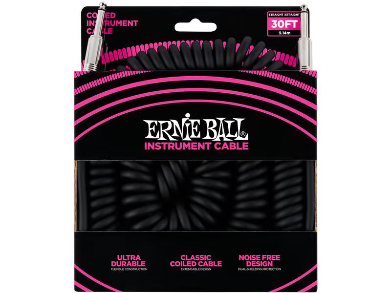 Ernie Ball Instrumentenkabel 6044 – 9.14 m, Schwarz