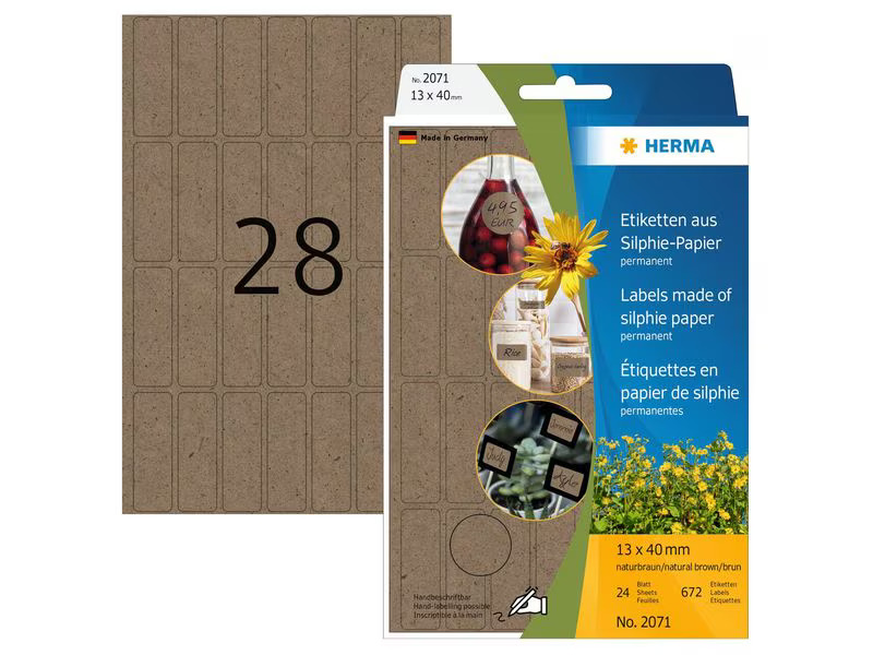 HERMA Vielzweck-Etiketten Silphie 13 x 40 mm, 24 Blatt