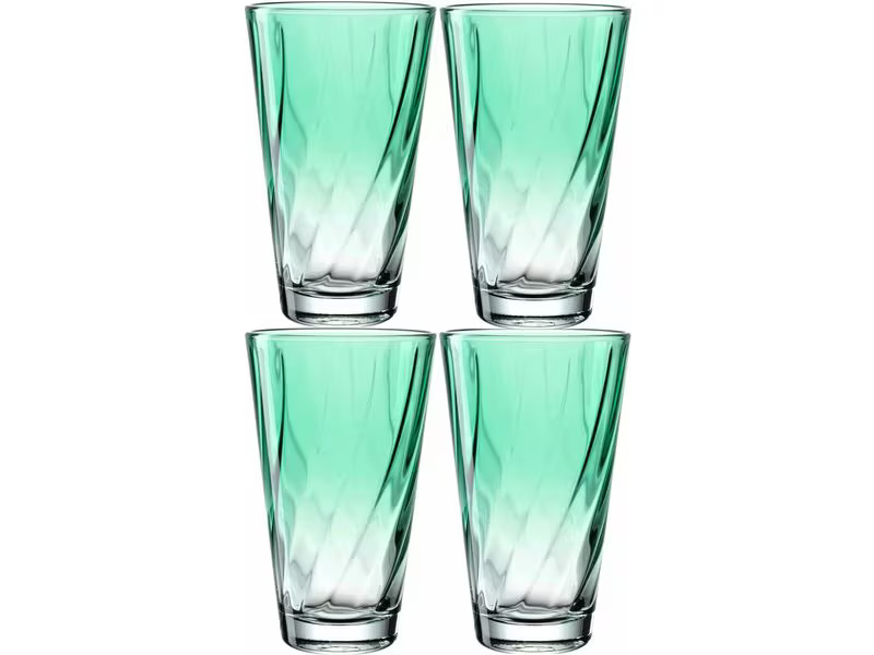 Leonardo Trinkglas Twist 300 ml, 4 Stück, Türkis