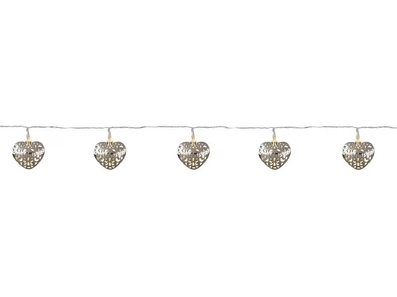 Markslöjd Lichterkette MILLA Herz 10 LEDs Chrom