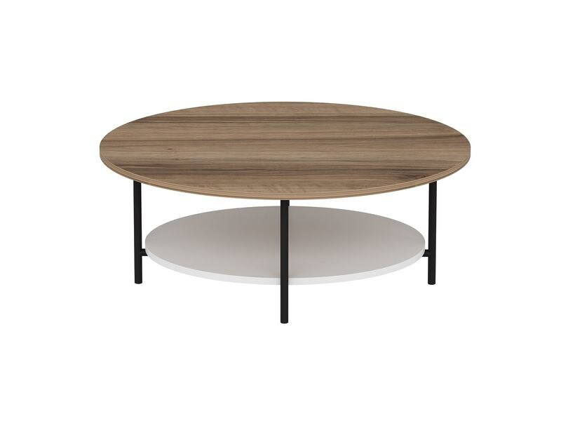 Woody Fashion Couchtisch Elis 90 x 36 x 60 cm, Braun/Weiss