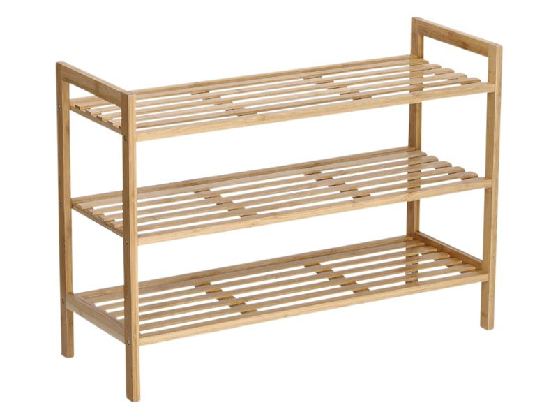Zeller Present Schuhregal mit 3 Ablagen 70 x 26 x 50 cm, Nature