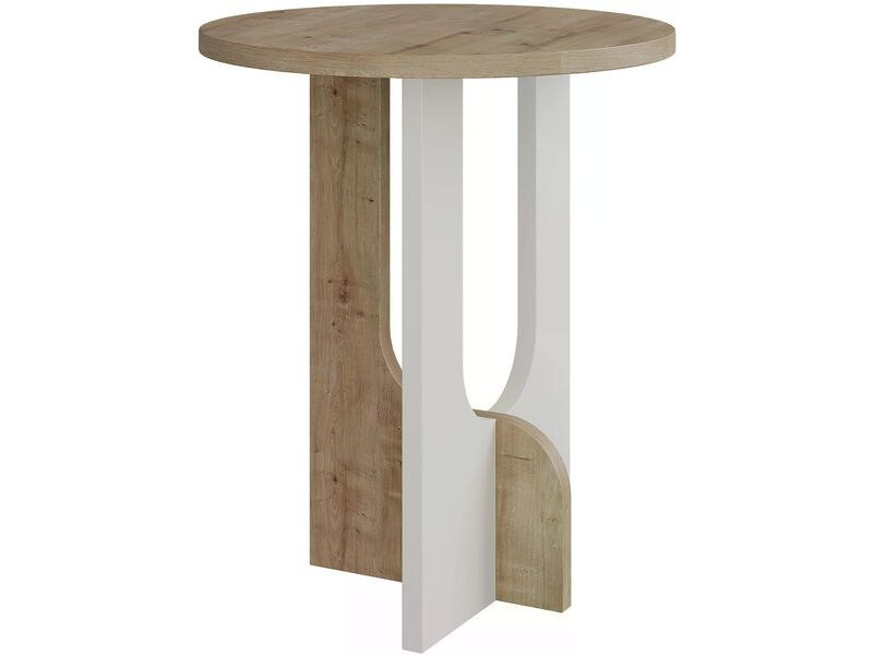 Woody Fashion Beistelltisch Luna 40 x 47 x 40 cm, Nature/Weiss