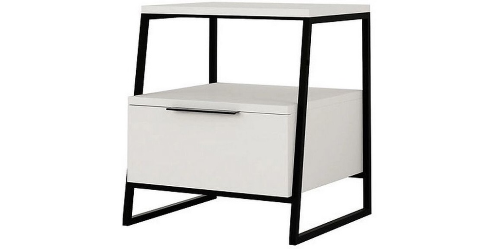 Woody Fashion Nachttisch Pal 45 x 50 x 40 cm, Weiss