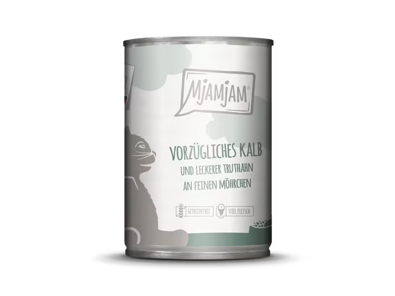 Mjamjam Nassfutter Dose Kalb &amp; Truthahn, 400 g